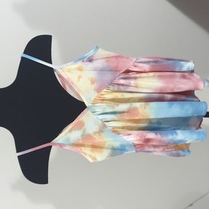 Tie Dye Waffle Print Tank